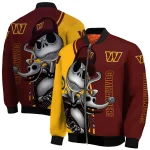 washington commanders spooky grin burgundy bomber jacket best selling
