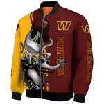 washington commanders spooky grin burgundy bomber jacket best selling