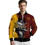 washington commanders spooky grin burgundy bomber jacket best selling