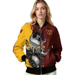 washington commanders spooky grin burgundy bomber jacket best selling