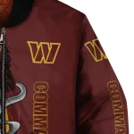 washington commanders spooky grin burgundy bomber jacket best selling