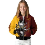washington commanders spooky grin burgundy bomber jacket best selling