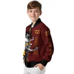 washington commanders spooky grin burgundy bomber jacket best selling