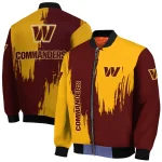 washington commanders urban mark burgundy bomber jacket best selling