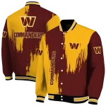 washington commanders urban mark burgundy varsity jacket best selling