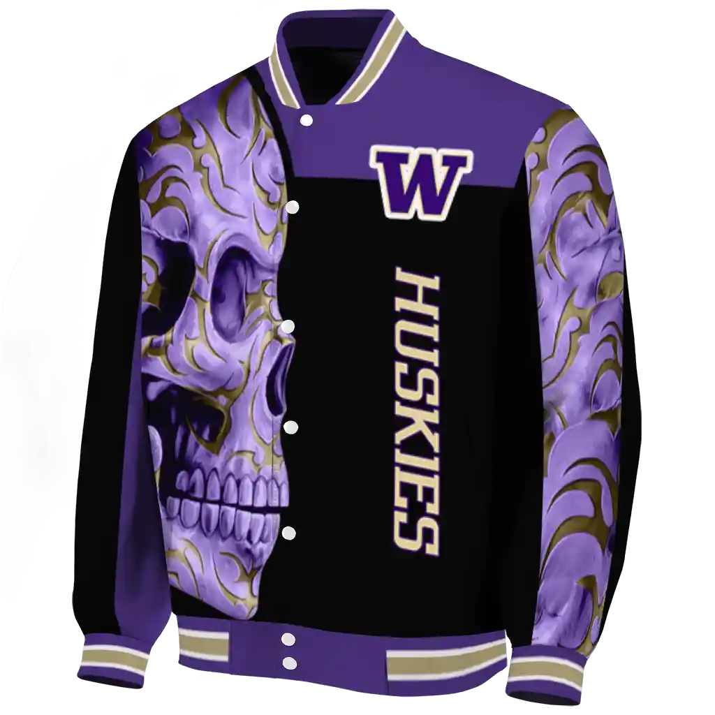 washington huskies fire skull purple black varsity jacket best selling washington huskies fire skull purple black varsity jacket best selling