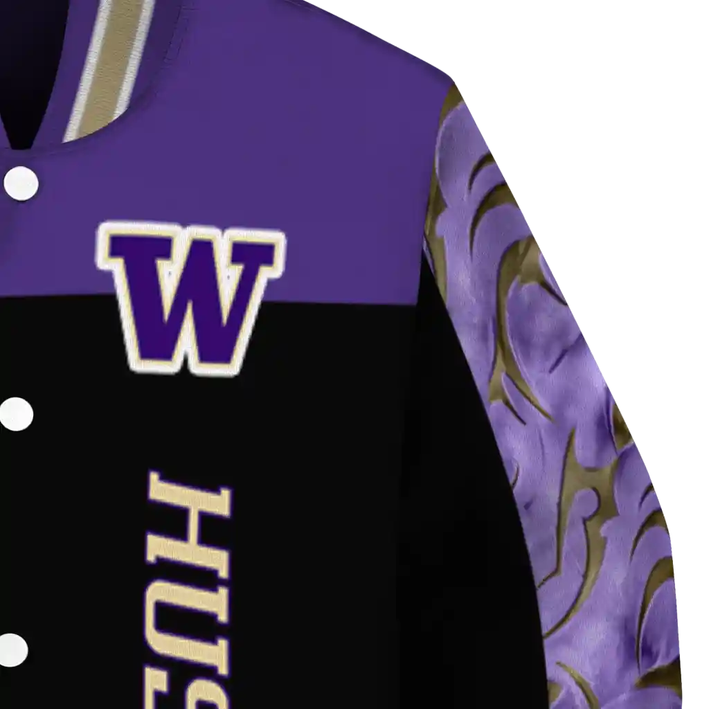 washington huskies fire skull purple black varsity jacket premium grade washington huskies fire skull purple black varsity jacket premium grade