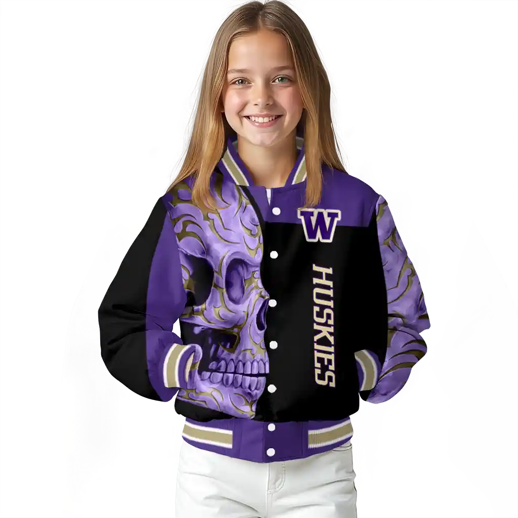 washington huskies fire skull purple black varsity jacket top rated washington huskies fire skull purple black varsity jacket top rated