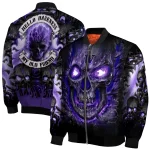 washington huskies inferno skull purple black bomber jacket best selling