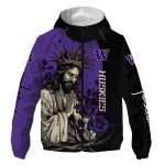 washington huskies jesus roses purple black windbreaker jacket best selling