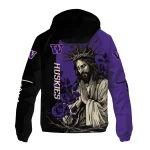 washington huskies jesus roses purple black windbreaker jacket best selling