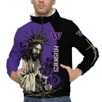 washington huskies jesus roses purple black windbreaker jacket best selling