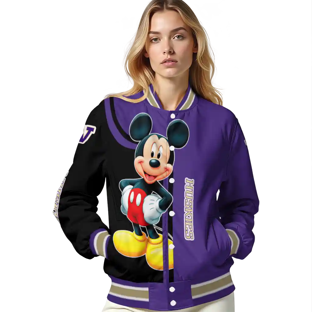 washington huskies mickey mouse purple varsity jacket latest model washington huskies mickey mouse purple varsity jacket latest model