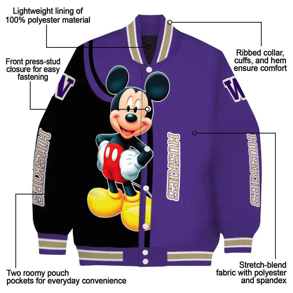 washington huskies mickey mouse purple varsity jacket new arrival washington huskies mickey mouse purple varsity jacket new arrival