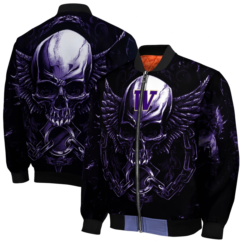 washington huskies skull bite purple black bomber jacket best selling washington huskies skull bite purple black bomber jacket best selling