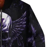 washington huskies skull bite purple black bomber jacket best selling