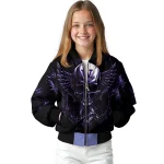 washington huskies skull bite purple black bomber jacket best selling