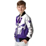 washington huskies skull outline purple white bomber jacket best selling