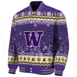 washington huskies snowy pines purple varsity jacket best selling