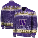 washington huskies snowy pines purple varsity jacket best selling