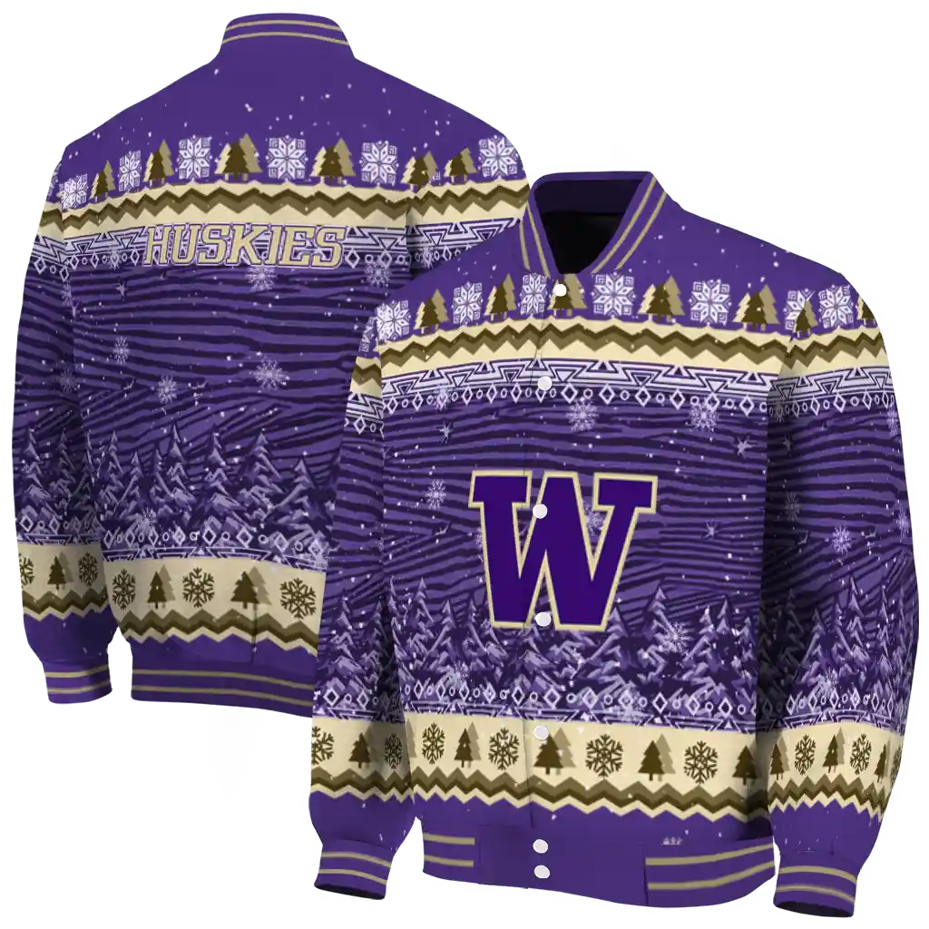 washington huskies snowy pines purple varsity jacket fashion forward washington huskies snowy pines purple varsity jacket fashion forward
