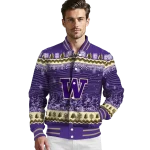 washington huskies snowy pines purple varsity jacket best selling