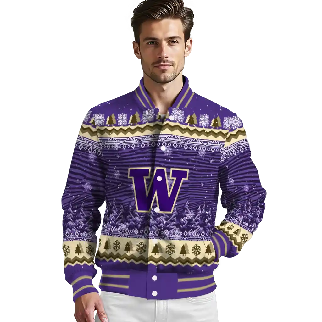 washington huskies snowy pines purple varsity jacket high quality washington huskies snowy pines purple varsity jacket high quality