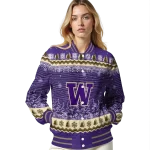washington huskies snowy pines purple varsity jacket best selling