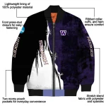 washington huskies torn texture print purple black bomber jacket best selling