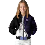 washington huskies torn texture print purple black bomber jacket best selling