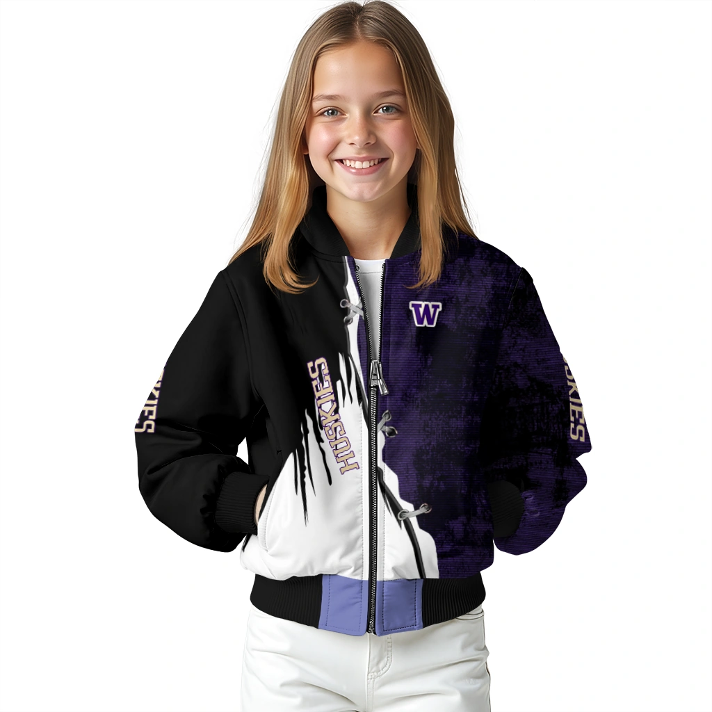 washington huskies torn texture print purple black bomber jacket top rated washington huskies torn texture print purple black bomber jacket top rated