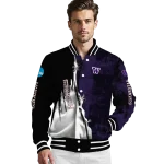 washington huskies torn texture print purple black varsity jacket best selling