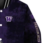 washington huskies torn texture print purple black varsity jacket best selling