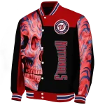 washington nationals fire skull red black varsity jacket best selling