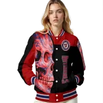 washington nationals fire skull red black varsity jacket best selling