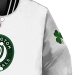 washington nationals four leaf icon white green varsity jacket best selling