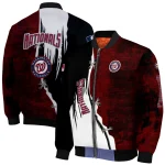 washington nationals grunge cut design red black bomber jacket best selling