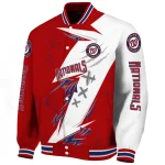 washington nationals ripped bolt red white varsity jacket best selling