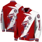 washington nationals ripped bolt red white varsity jacket best selling