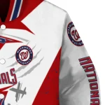 washington nationals ripped bolt red white varsity jacket best selling
