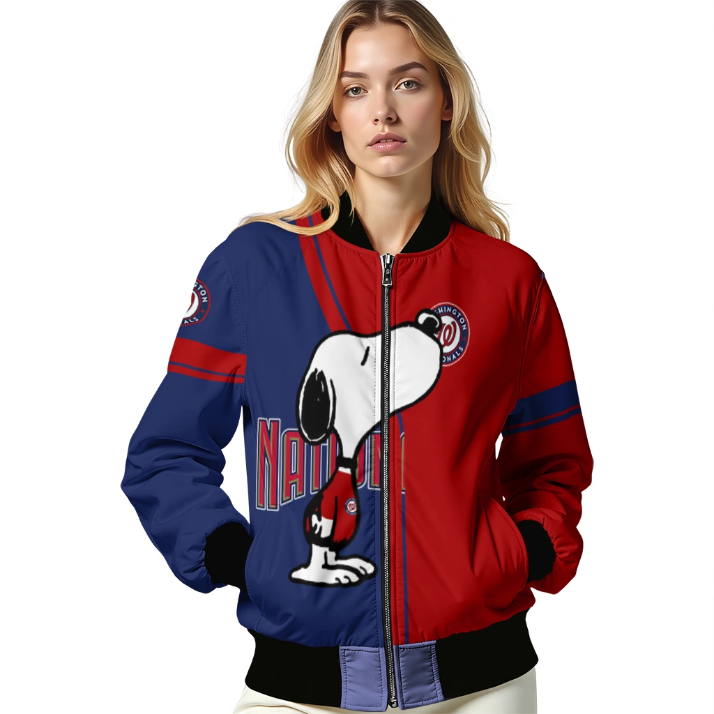 washington nationals snoopy attitude red bomber jacket latest model washington nationals snoopy attitude red bomber jacket latest model
