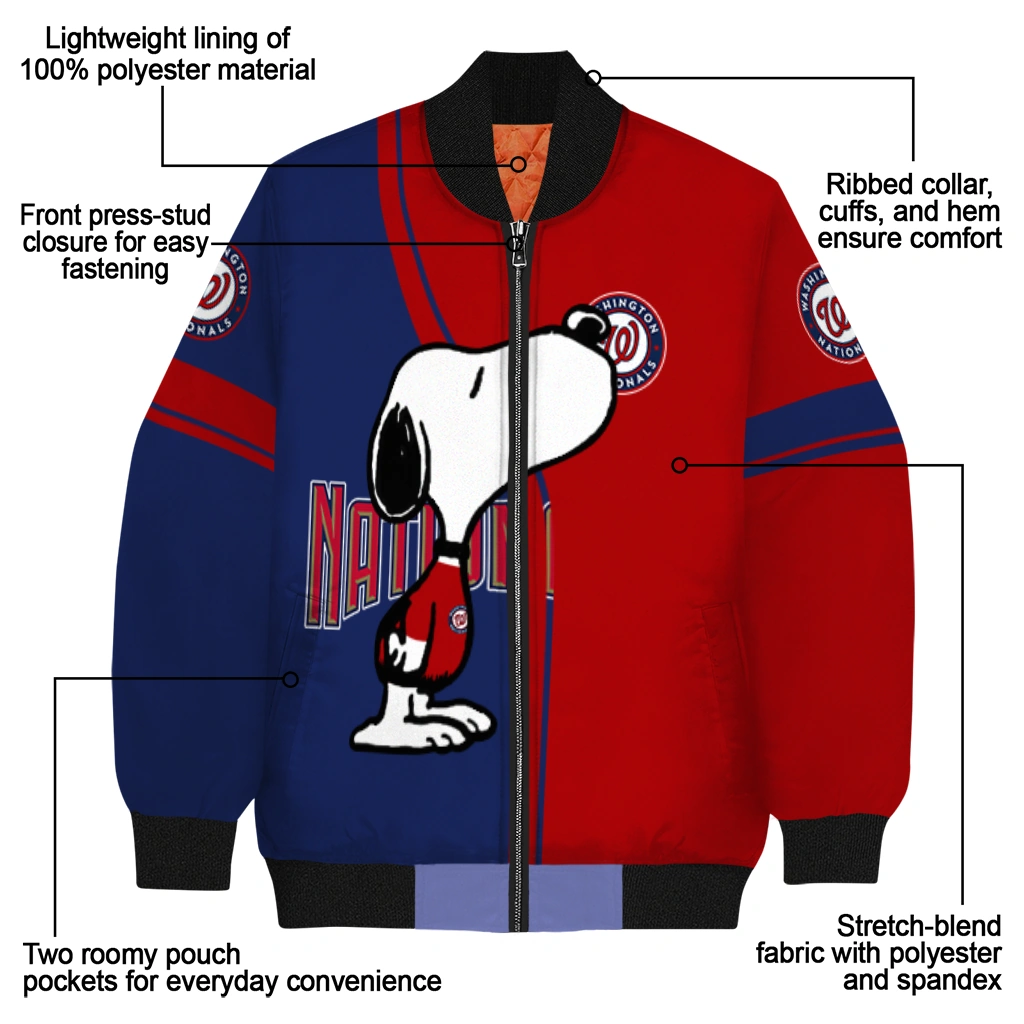 washington nationals snoopy attitude red bomber jacket new arrival washington nationals snoopy attitude red bomber jacket new arrival