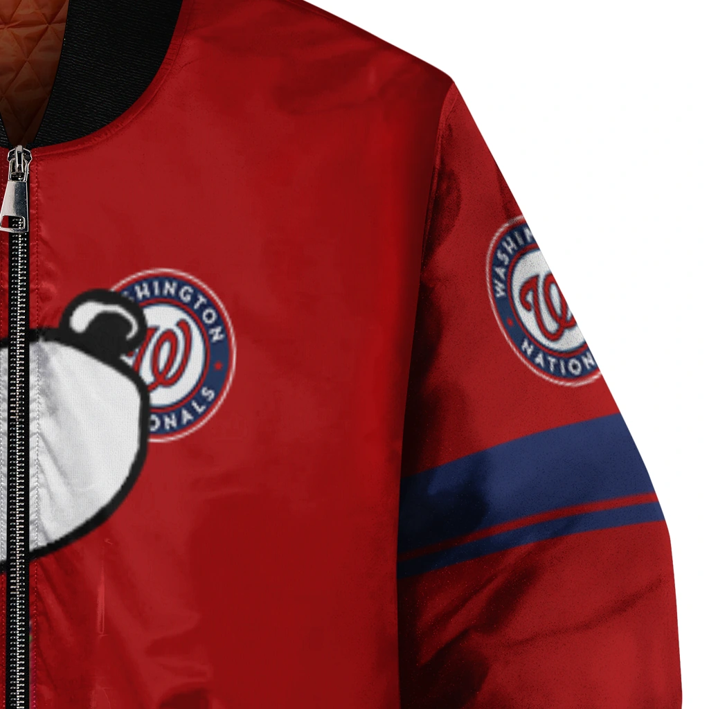 washington nationals snoopy attitude red bomber jacket premium grade washington nationals snoopy attitude red bomber jacket premium grade