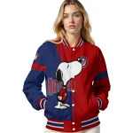 washington nationals snoopy attitude red varsity jacket best selling