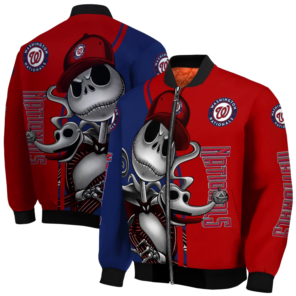 washington nationals spooky grin red bomber jacket best selling washington nationals spooky grin red bomber jacket best selling