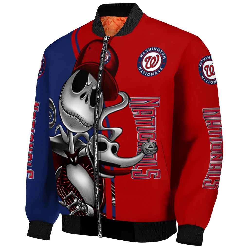 washington nationals spooky grin red bomber jacket fashion forward washington nationals spooky grin red bomber jacket fashion forward