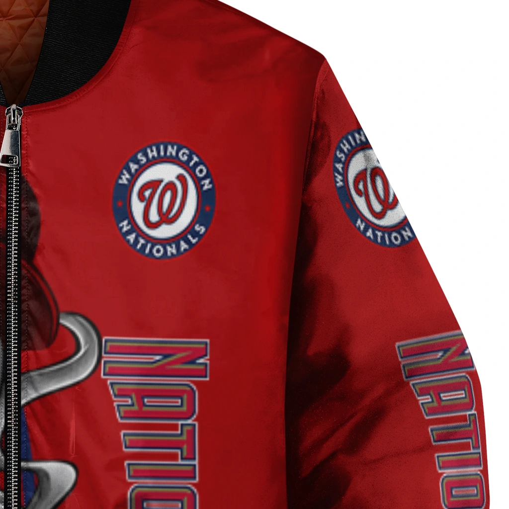 washington nationals spooky grin red bomber jacket premium grade washington nationals spooky grin red bomber jacket premium grade