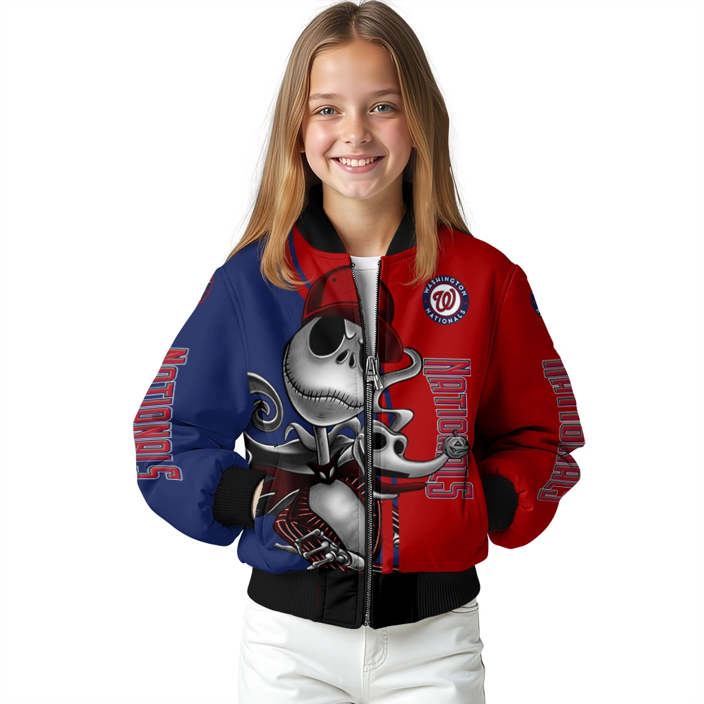 washington nationals spooky grin red bomber jacket top rated washington nationals spooky grin red bomber jacket top rated