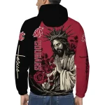 washington state cougars jesus roses crimson black windbreaker jacket best selling