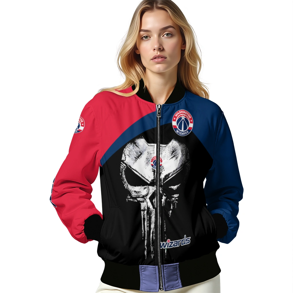 washington wizards edgy mask blue black bomber jacket latest model washington wizards edgy mask blue black bomber jacket latest model